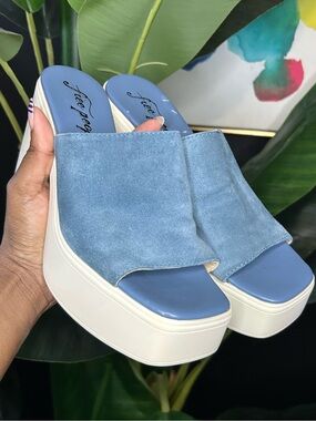 Free People Zoe Suede Platform Mule Slides